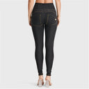 WRUP Denim - High Waisted - Full Length - Black + Yellow Stitching
