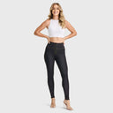 WRUP Denim - High Waisted - Full Length - Black + Yellow Stitching