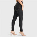 WRUP Denim - High Waisted - Full Length - Black + Yellow Stitching