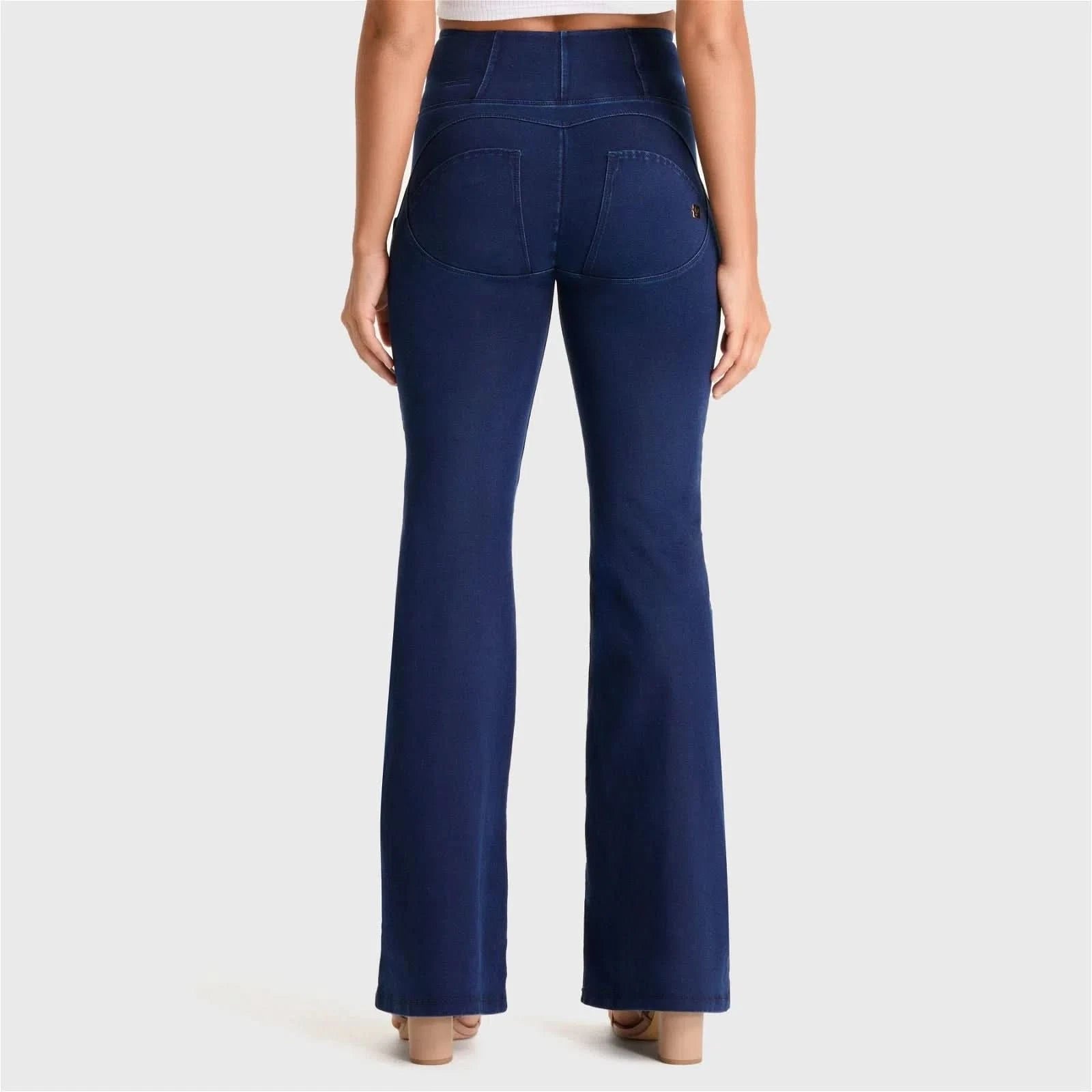 WR.UP® Denim - High Waisted - Super Flare - Dark Blue + Blue Stitching 2