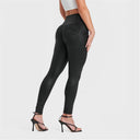 WRUP Denim Limited Edition - High Waisted - Full Length - Coated Black + Black Stitching