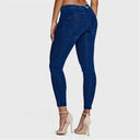 WRUP Denim - Mid Rise - 7/8 Length - Dark Blue + Blue Stitching