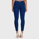 WRUP Denim - Mid Rise - 7/8 Length - Dark Blue + Blue Stitching
