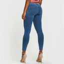 WRUP Denim - Mid Rise - 7/8 Length - Light Blue + Yellow Stitching