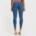 WRUP Denim - Mid Rise - 7/8 Length - Light Blue + Yellow Stitching
