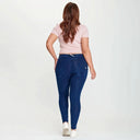 WRUP Denim - Mid Rise - Full Length - Dark Blue + Blue Stitching