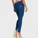 WRUP Denim - Mid Rise - Full Length - Dark Blue + Blue Stitching