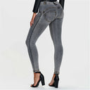 WRUP Denim - Mid Rise - Full Length - Grey + Yellow Stitching