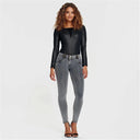 WRUP Denim - Mid Rise - Full Length - Grey + Yellow Stitching