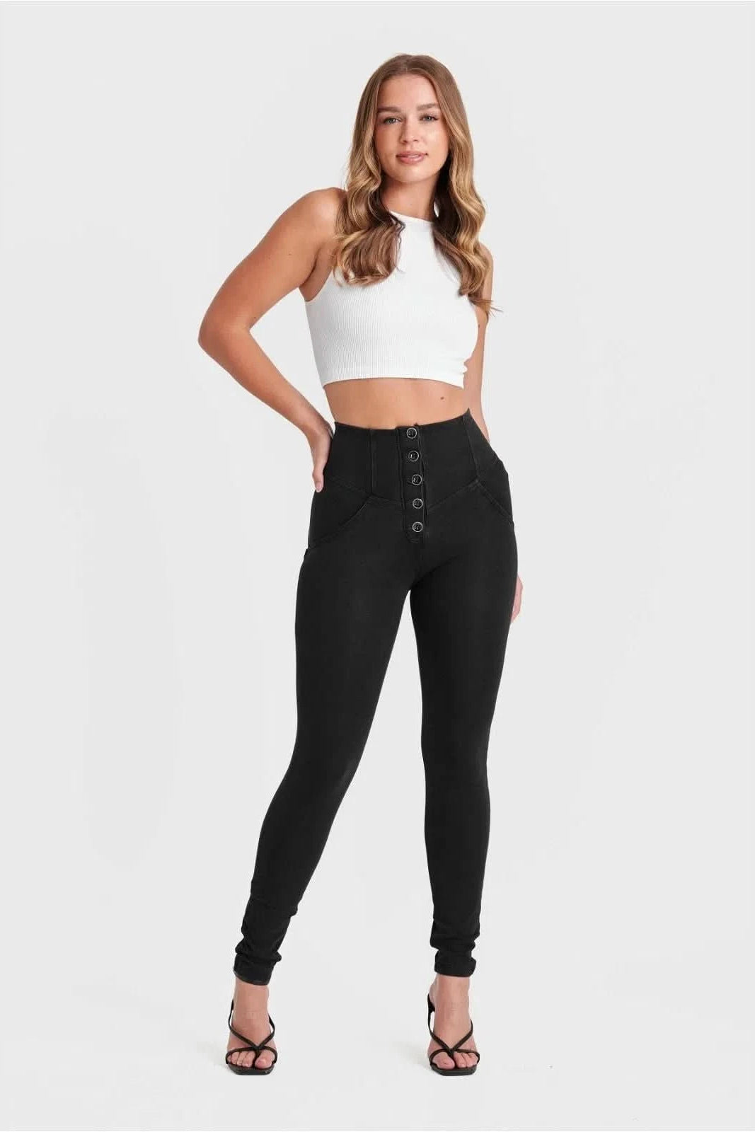 WR.UP® Denim - Super High Waisted - Full Length - Black + Black Stitching 2