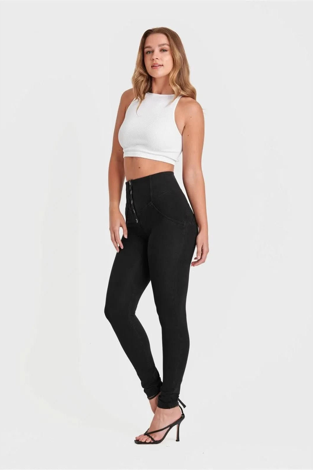 WR.UP® Denim - Super High Waisted - Full Length - Black + Black Stitching 3