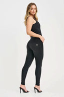 WRUP Denim with Feature Seam - High Waisted - Full Length - Black + Black Stitching