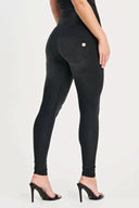WRUP Denim with Feature Seam - High Waisted - Full Length - Black + Black Stitching