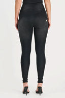 WRUP Denim with Feature Seam - High Waisted - Full Length - Black + Black Stitching