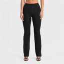 WRUP Denim with Front Pockets - Super High Waisted - Flare - Black + Black Stitching