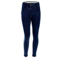 WRUP Denim with Lateral Band - Mid Rise - 7/8 Length - Blue + Blue Stitching