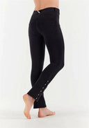 WRUP Denim with Studs - Mid Waist - Straight Leg - Black Denim + Black Stitching