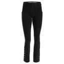 WRUP Denim with Studs - Mid Waist - Straight Leg - Black Denim + Black Stitching