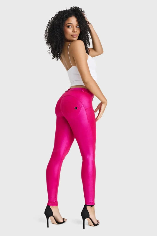 WRUP Luxe Shimmer - Mid Rise - Full Length - Hot Pink