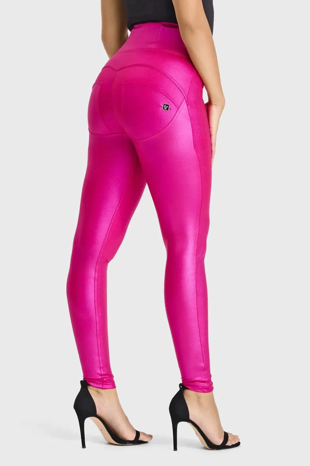WRUP Luxe Shimmer Super High Waisted Full Length Hot Pink