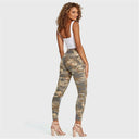 WRUP Fashion 3 Button - High Waisted - 7/8 Length - Sand Camo