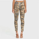 WRUP Fashion 3 Button - High Waisted - 7/8 Length - Sand Camo