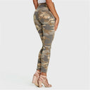 WRUP Fashion 3 Button - High Waisted - 7/8 Length - Sand Camo