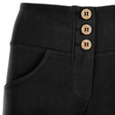 WRUP Fashion - 3 Button Mid Rise - Full Length - Black