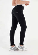 WRUP Fashion - 3 Button Mid Rise - Full Length - Black