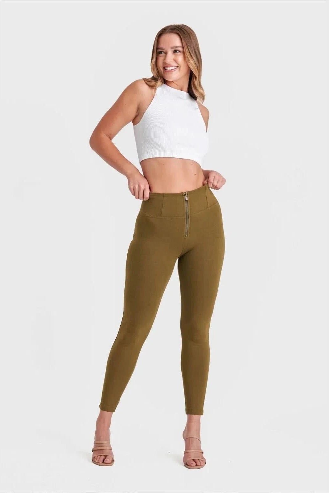 WR.UP® Fashion - High Waisted - 7/8 Length - Military Green 2