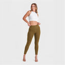 WRUP Fashion - High Waisted - 7/8 Length - Military Green