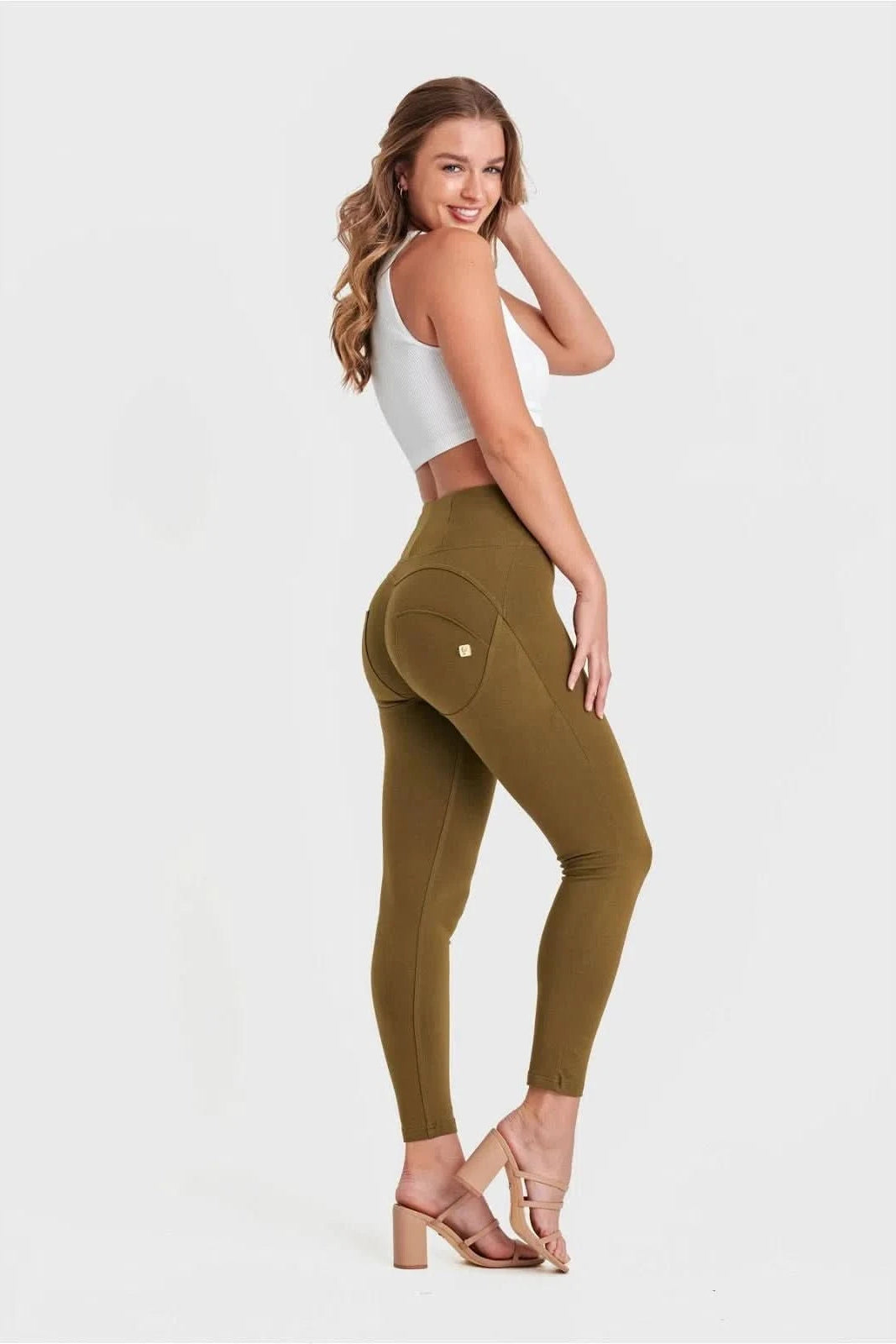 WR.UP® Fashion - High Waisted - 7/8 Length - Military Green 3