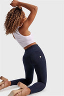 WRUP Fashion - High Waisted - 7/8 Length - Navy Blue