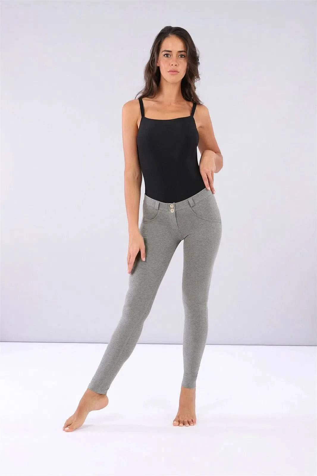WRUP Fashion - Mid Rise - Full Length - Melange Grey 3