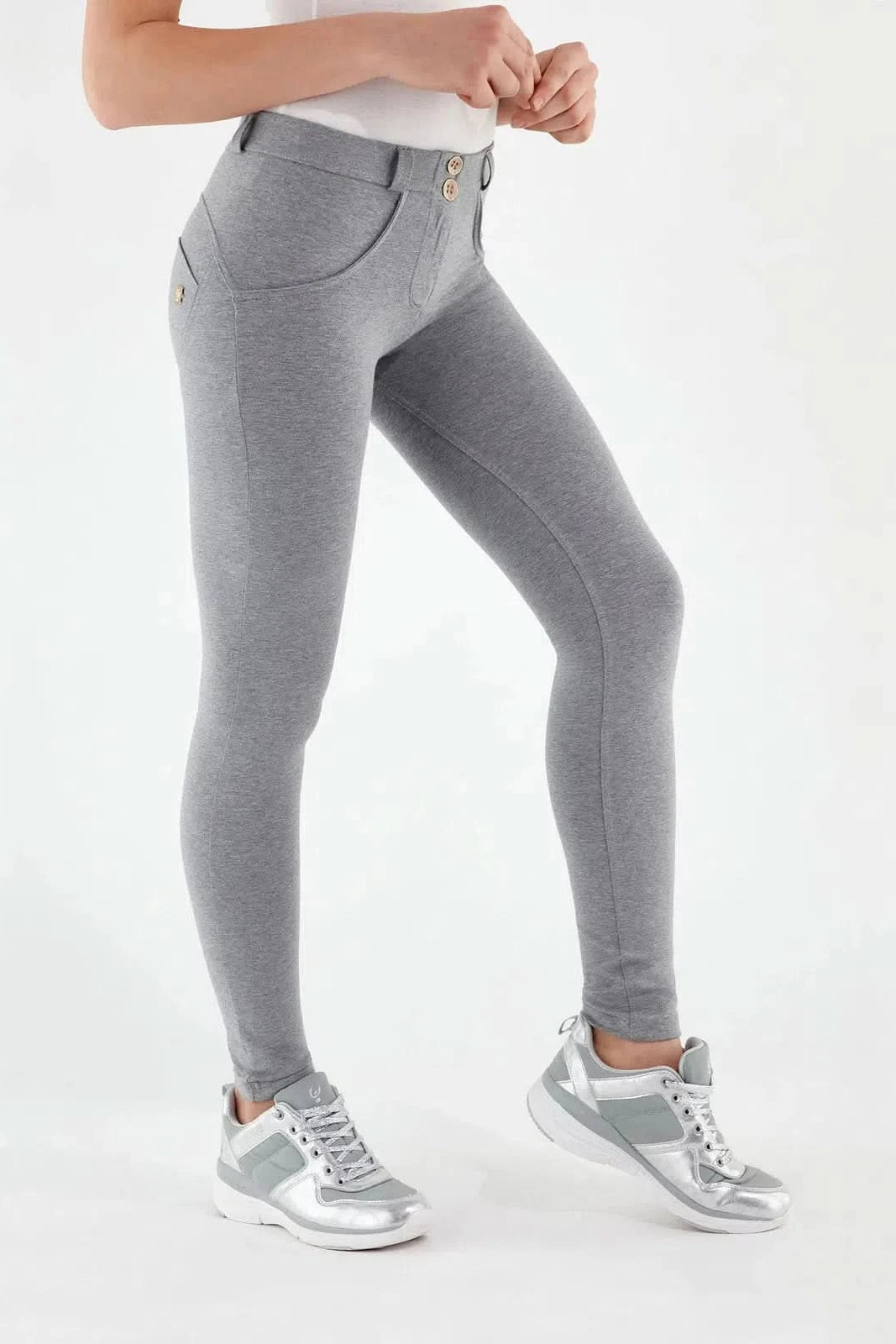 WRUP Fashion - Mid Rise - Full Length - Melange Grey 1