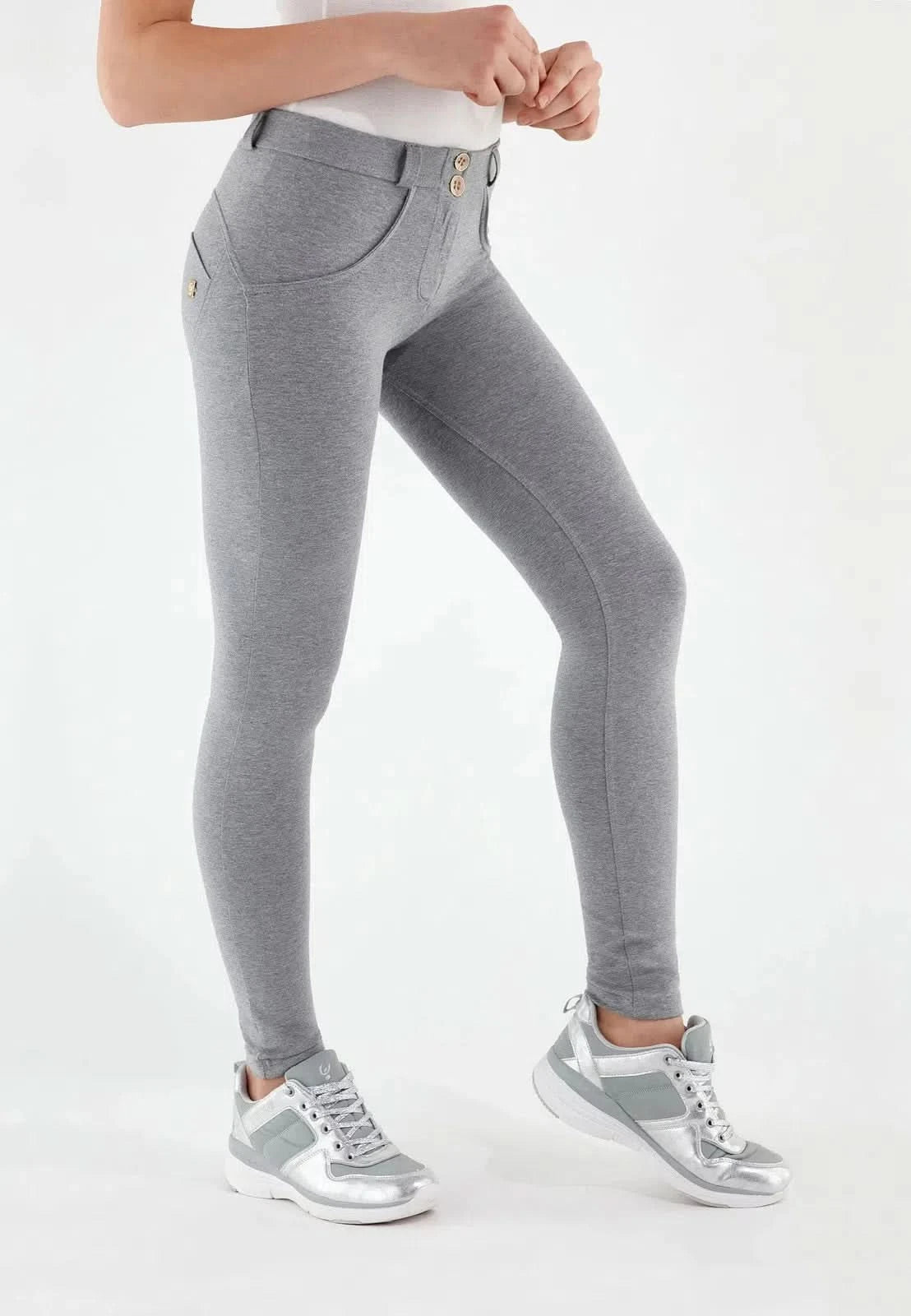 WRUP Fashion - Mid Rise - Full Length - Melange Grey