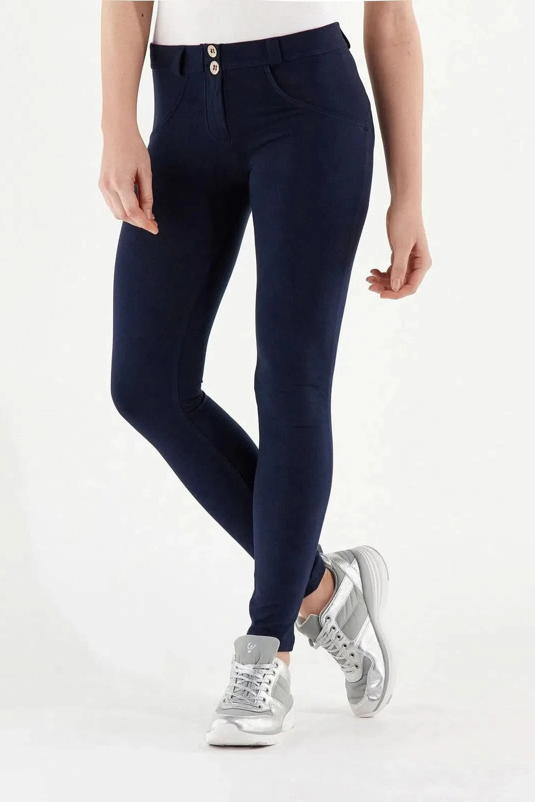 WRUP Fashion - Mid Rise - Full Length - Navy Blue 2