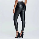 WRUP Faux Leather - High Waisted - 7/8 Length - Black