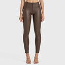 WRUP Faux Leather - High Waisted - 7/8 Length - Chocolate