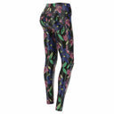 WRUP Faux Leather - High Waisted - Full Length - Black + Floral