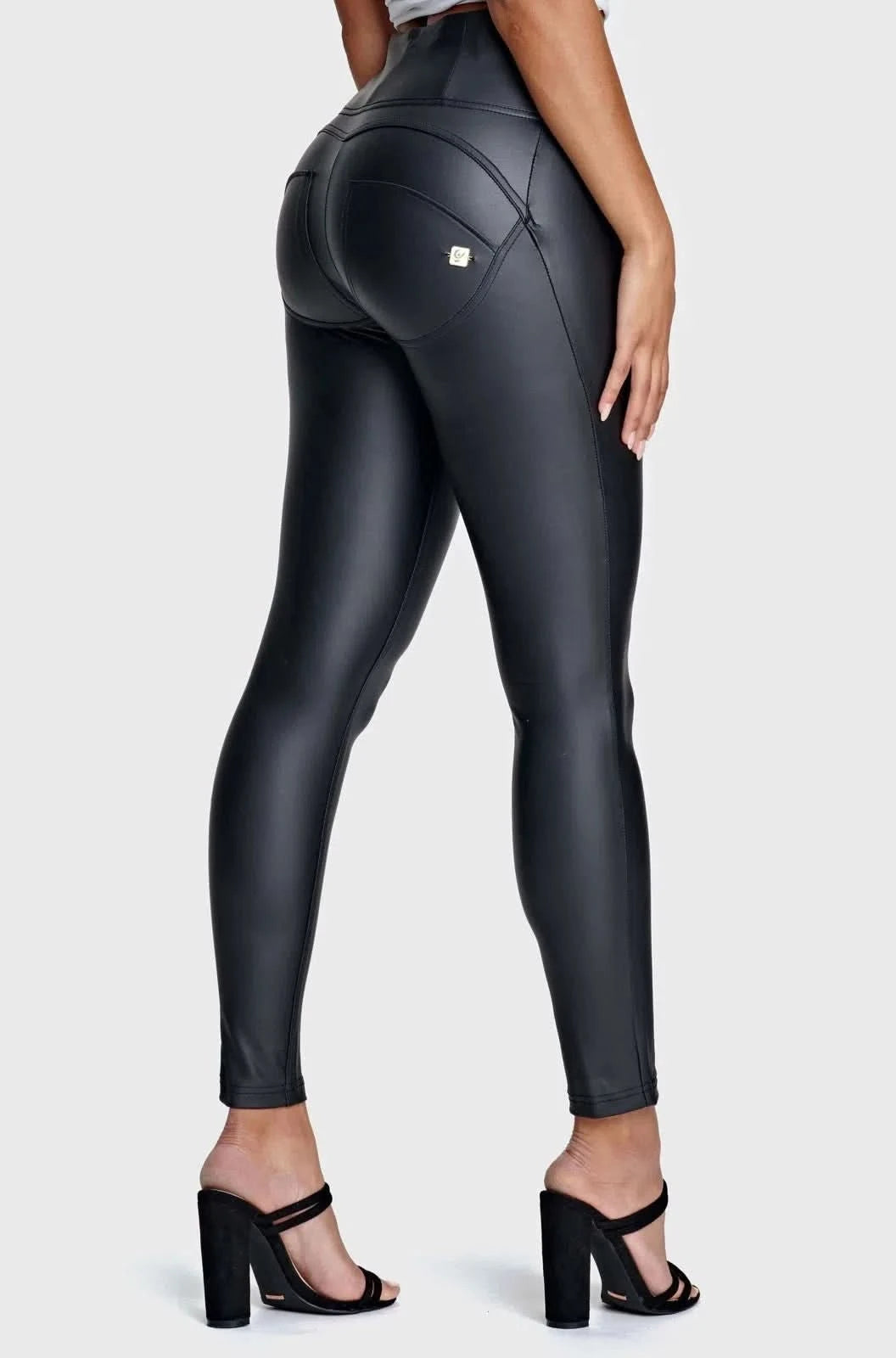 WRUP Faux Leather - High Waisted - Full Length - Black