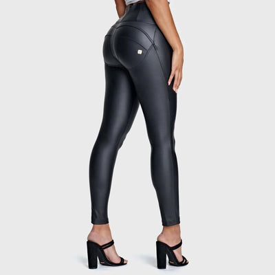 WRUP Faux Leather - High Waisted - Full Length - Black