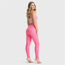 WRUP Faux Leather - High Waisted - Full Length - Candy Pink