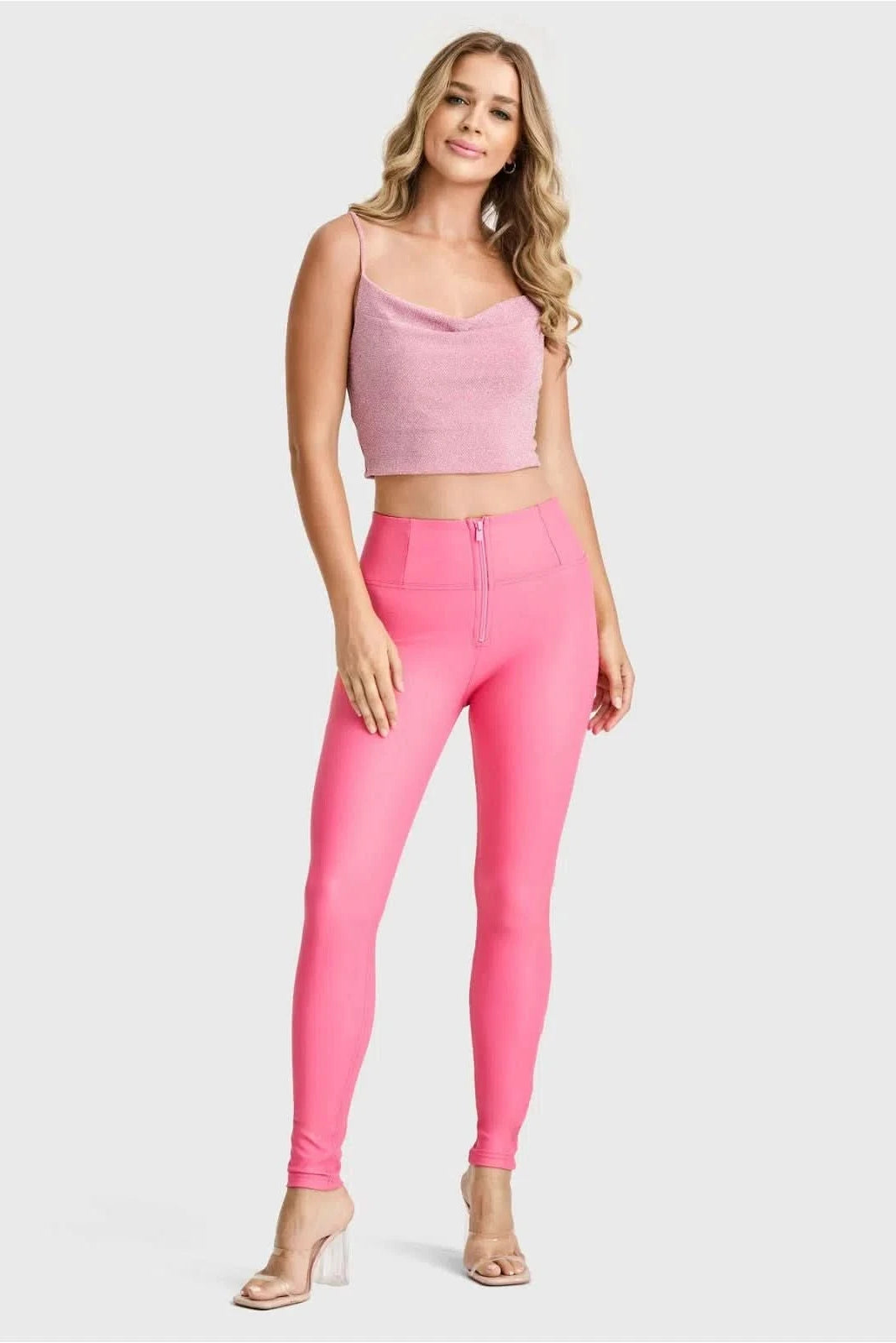 WR.UP® Faux Leather - High Waisted - Full Length - Candy Pink 1