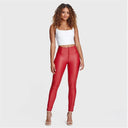 WRUP Faux Leather - High Waisted - Full Length - Red