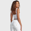 WRUP Faux Leather - High Waisted - Full Length - White
