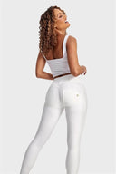 WRUP Faux Leather - High Waisted - Full Length - White