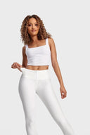 WRUP Faux Leather - High Waisted - Full Length - White