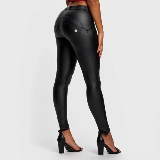 WRUP Faux Leather - Mid Rise - Full Length - Black