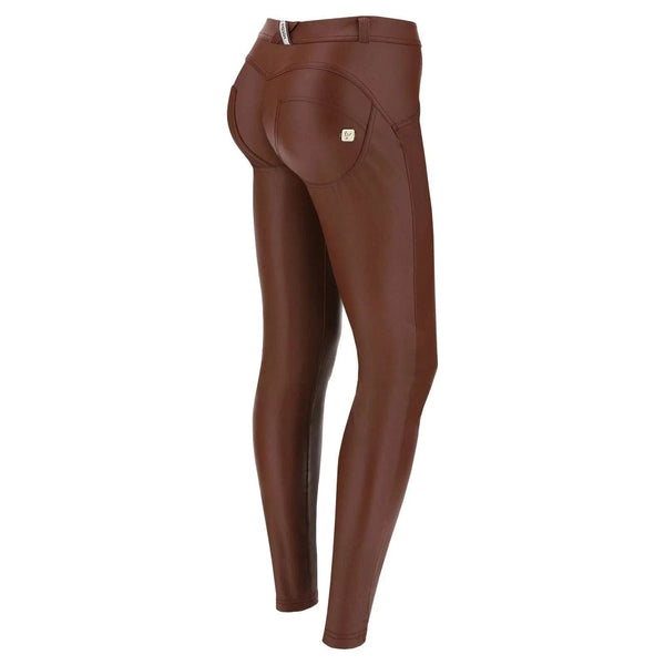 WRUP Faux Leather - Mid Rise - Full Length - Brown